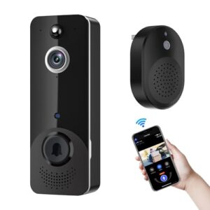 Biglory Doorbell Camera, Wireless Video Doorbell with Ring Chime, Home Security, Smart AI Human Detection, 2-Way Audio, Live Image, Night Vision, Indoor/Outdoor, Cloud Storage, Battery Powered