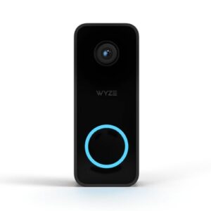 Wyze Video Doorbell v2, Wired, 2K Video, 24/7 Local Recording with microSD Card, Works with Existing Chime, IP65 Weather Resistant, Color Night Vision, and Two-Way Audio, Black