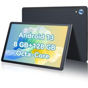 Android Tablet, 10.1 Inch Android 13 Octa-core Tablets, 8GB RAM 128GB ROM, 1TB Expand, Dual Camera, WiFi, Bluetooth, HD Touch Screen (Black)
